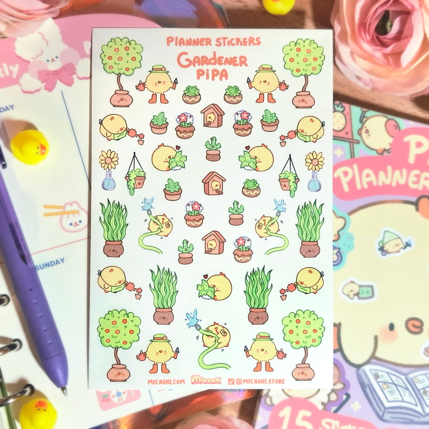 Gardener Pipa 🌱 Planner Sticker Sheet
