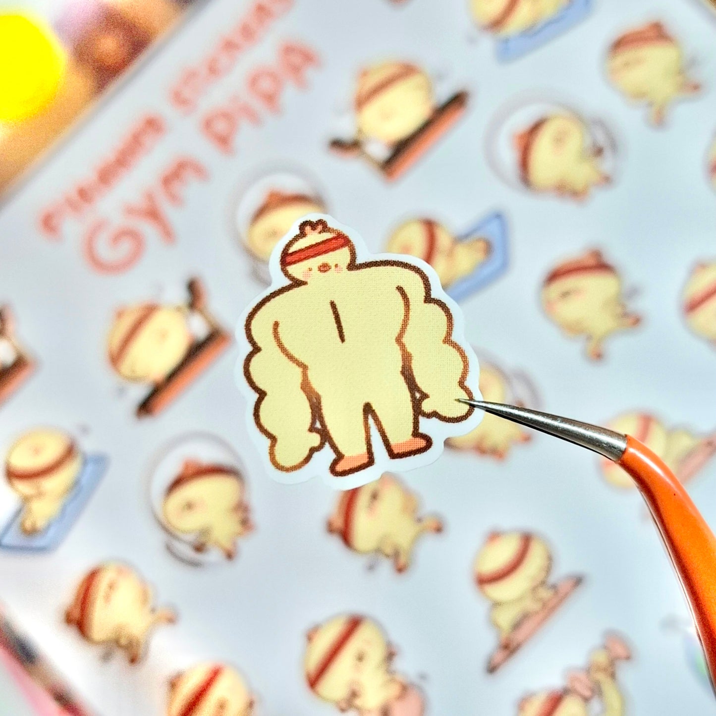 Gym Pipa🏋️ Planner Sticker Sheet - cute kawaii duck, chick, bird stickers