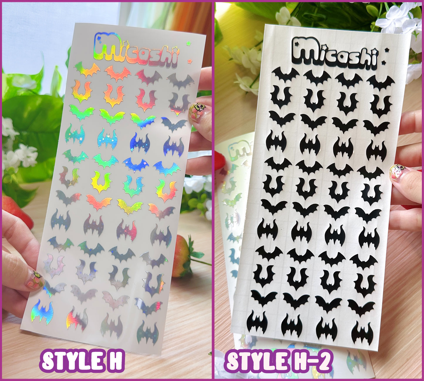 Deco Holographic Stickers Sheet (16 Styles options)