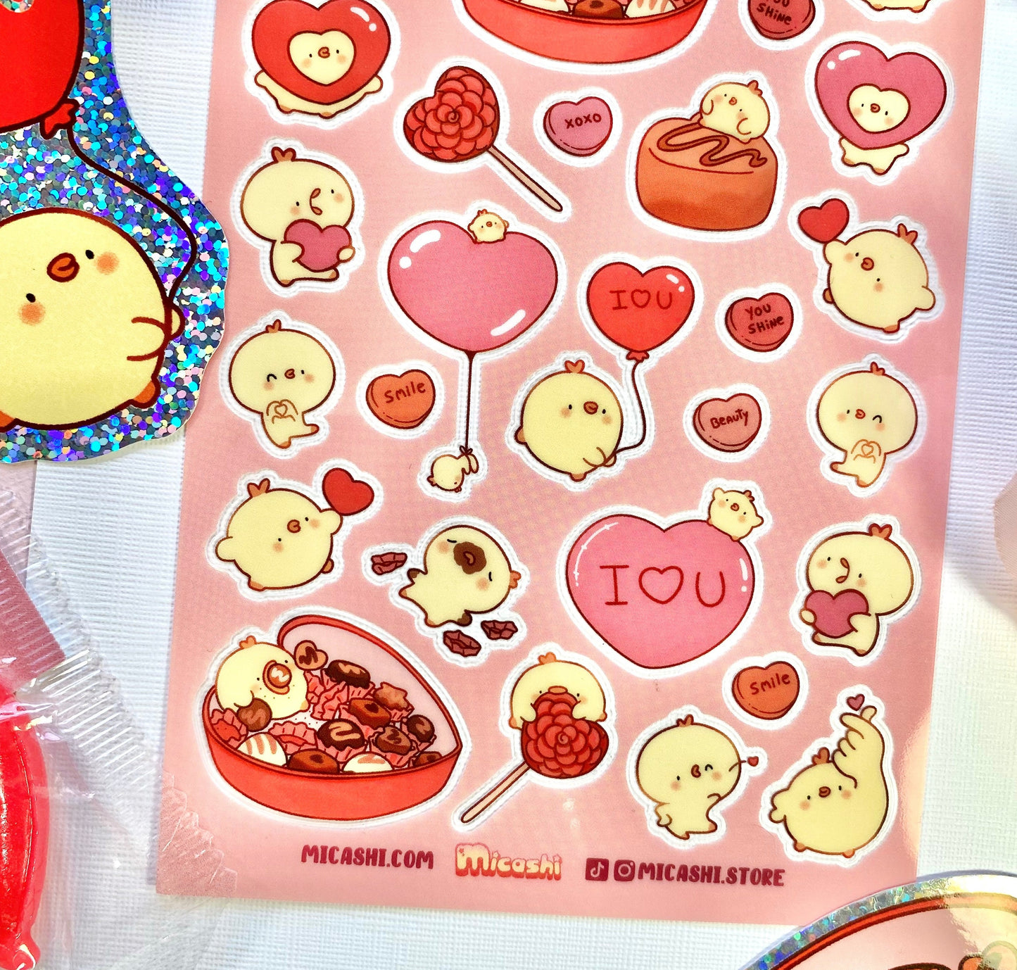 Pipa Love! 💗 - Valentine's day Cute sticker sheets! - chick duck bird stickers