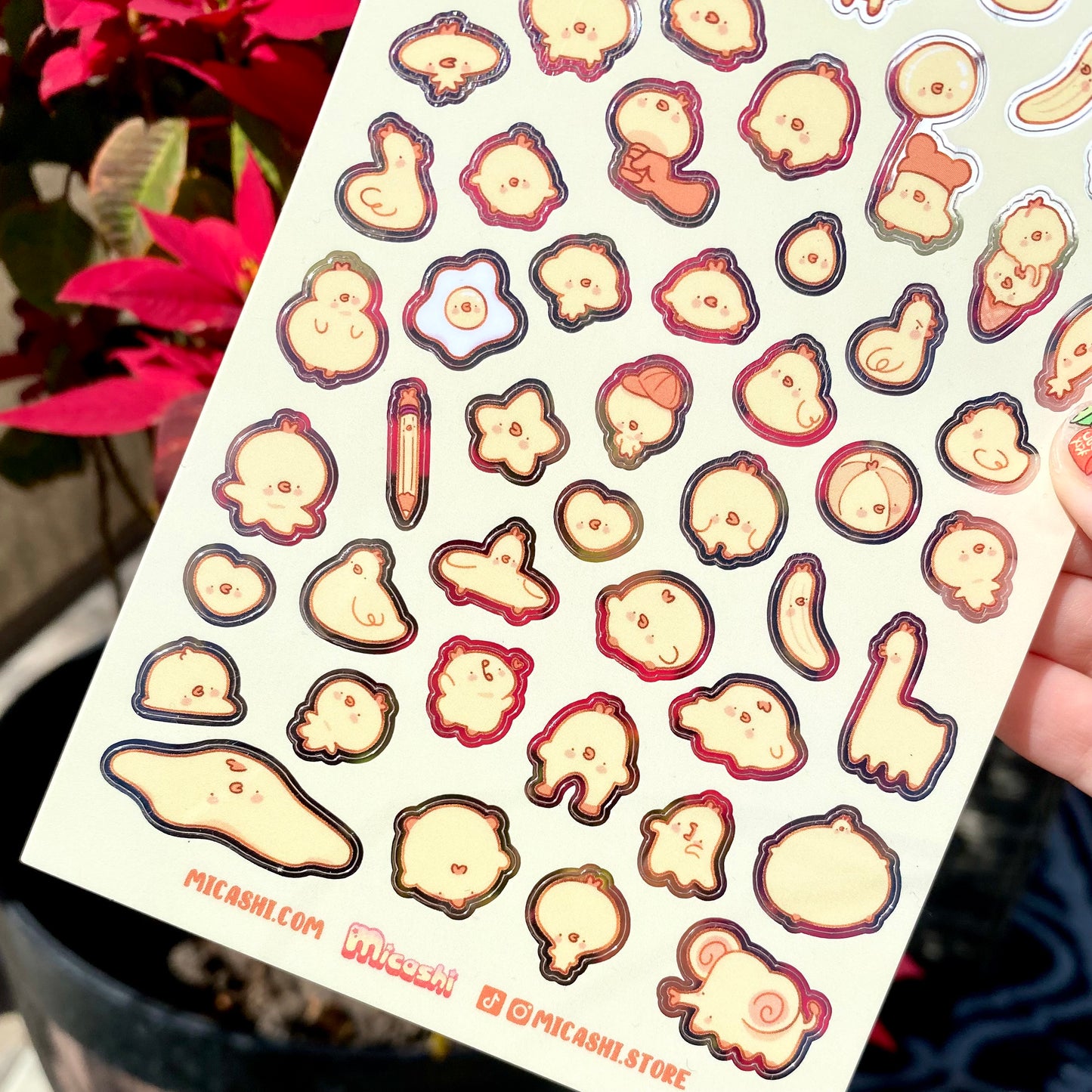 Weird Pipas ! 💛 clear Sticker sheet ! - cute kawaii duck, chick, bird stickers