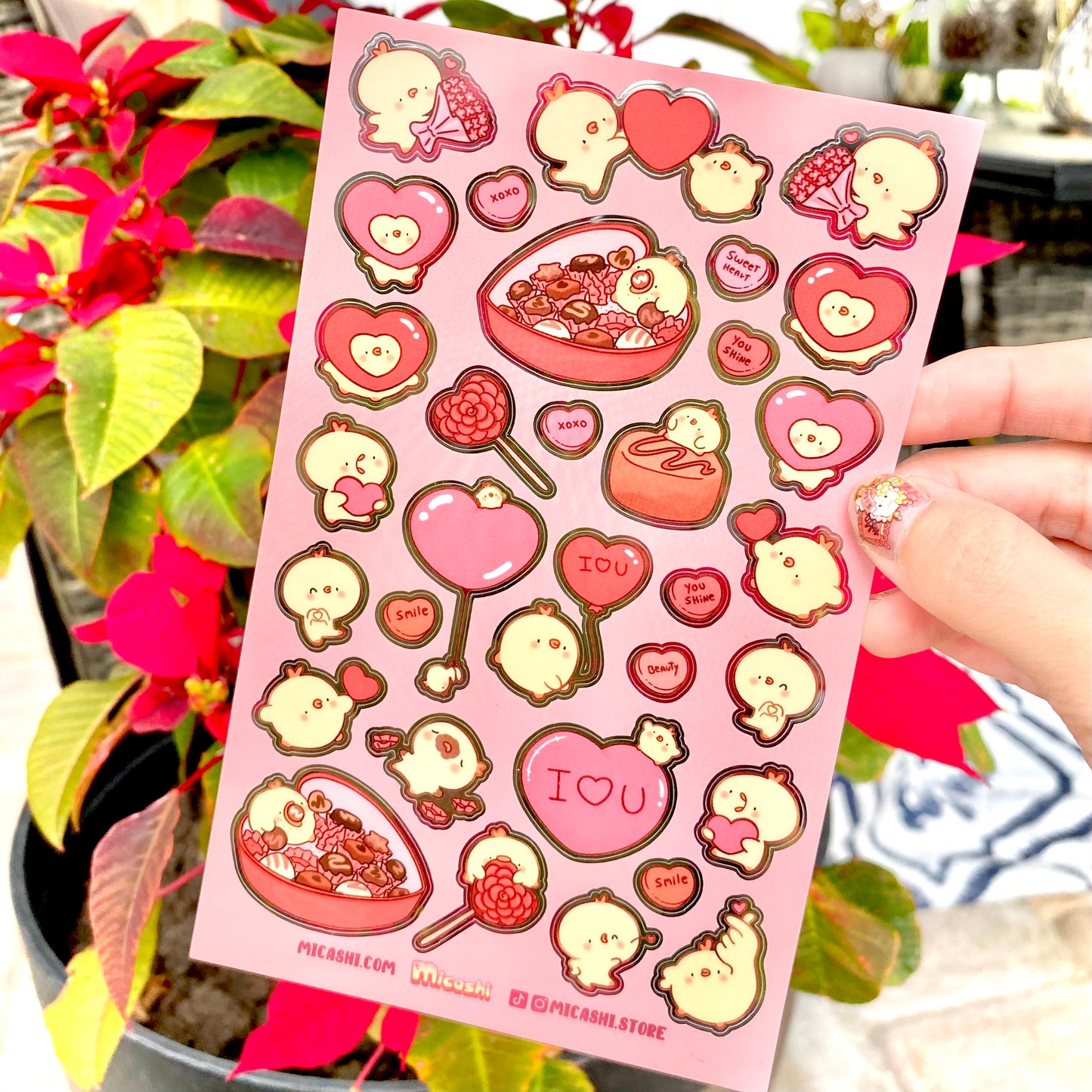 Pipa Love! 💗 - Valentine's day Cute sticker sheets! - chick duck bird stickers