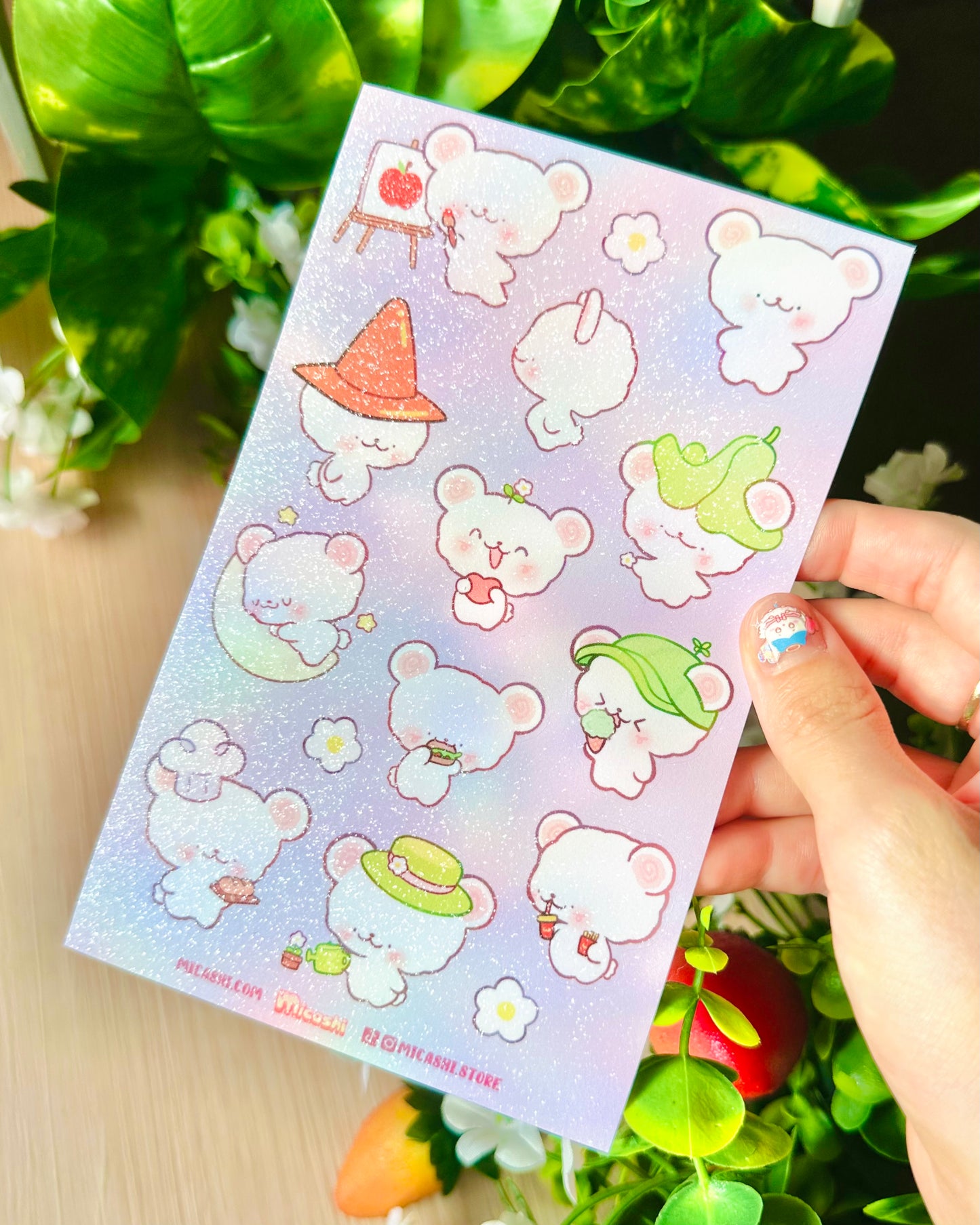Cute Bear Vinyl Sticker sheet!! 🐻