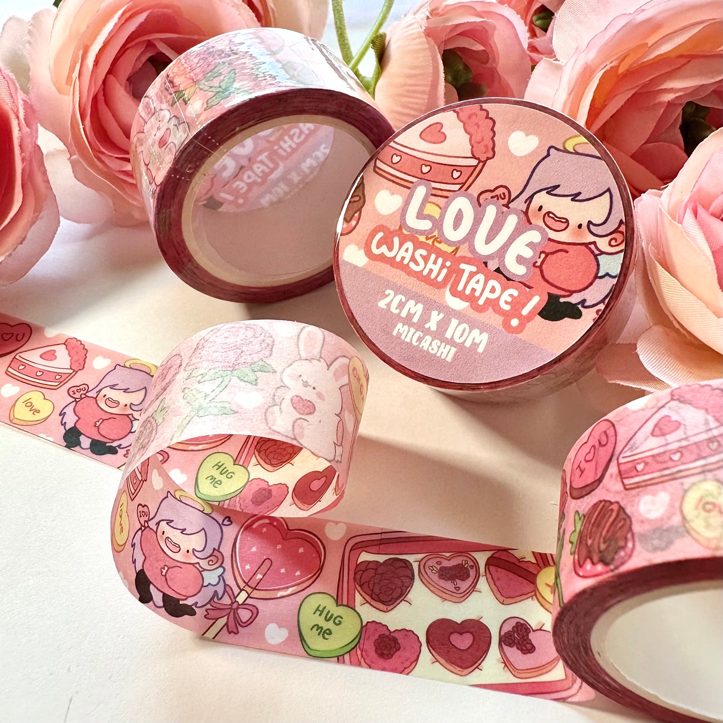 Lovely Valentine's Cupids and Pipa 💗 Washi Tape