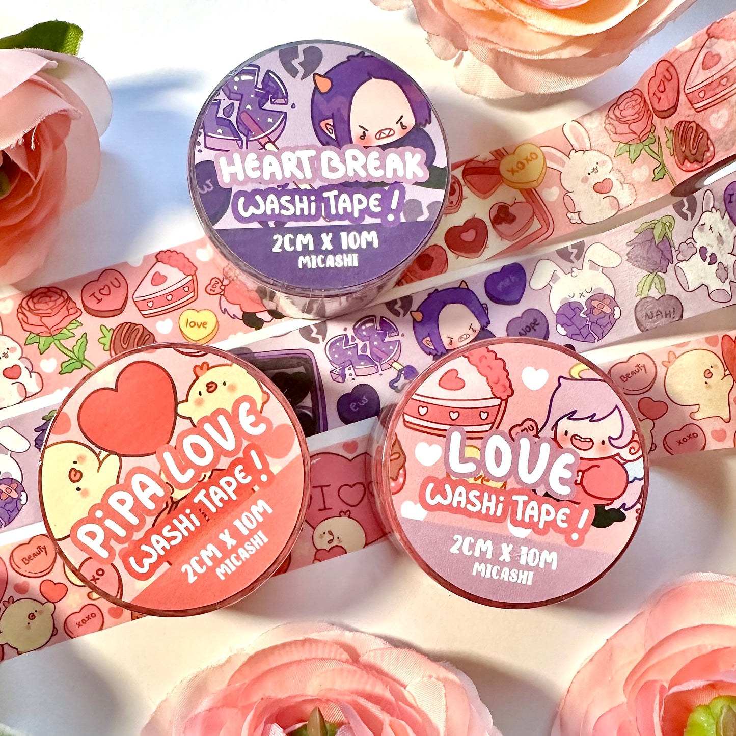 Lovely Valentine's Cupids and Pipa 💗 Washi Tape