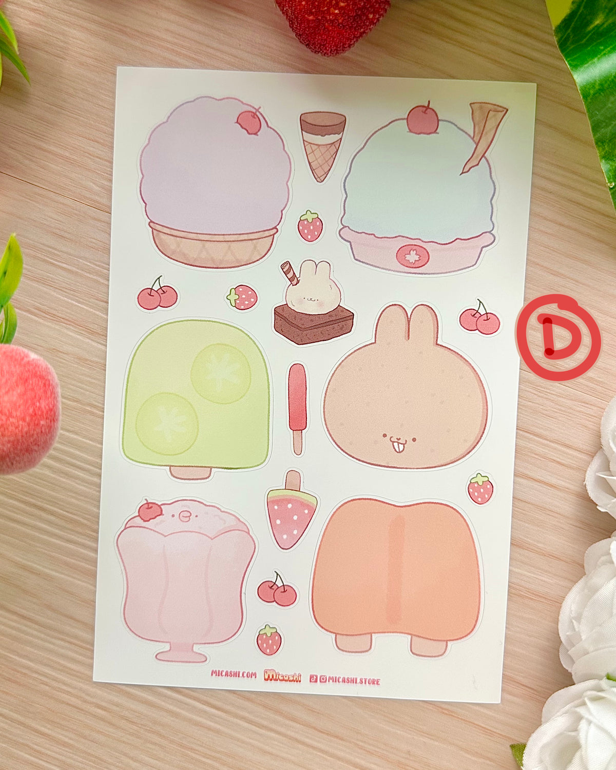 Ice Cream Writable Vinyl Sticker Sheets!