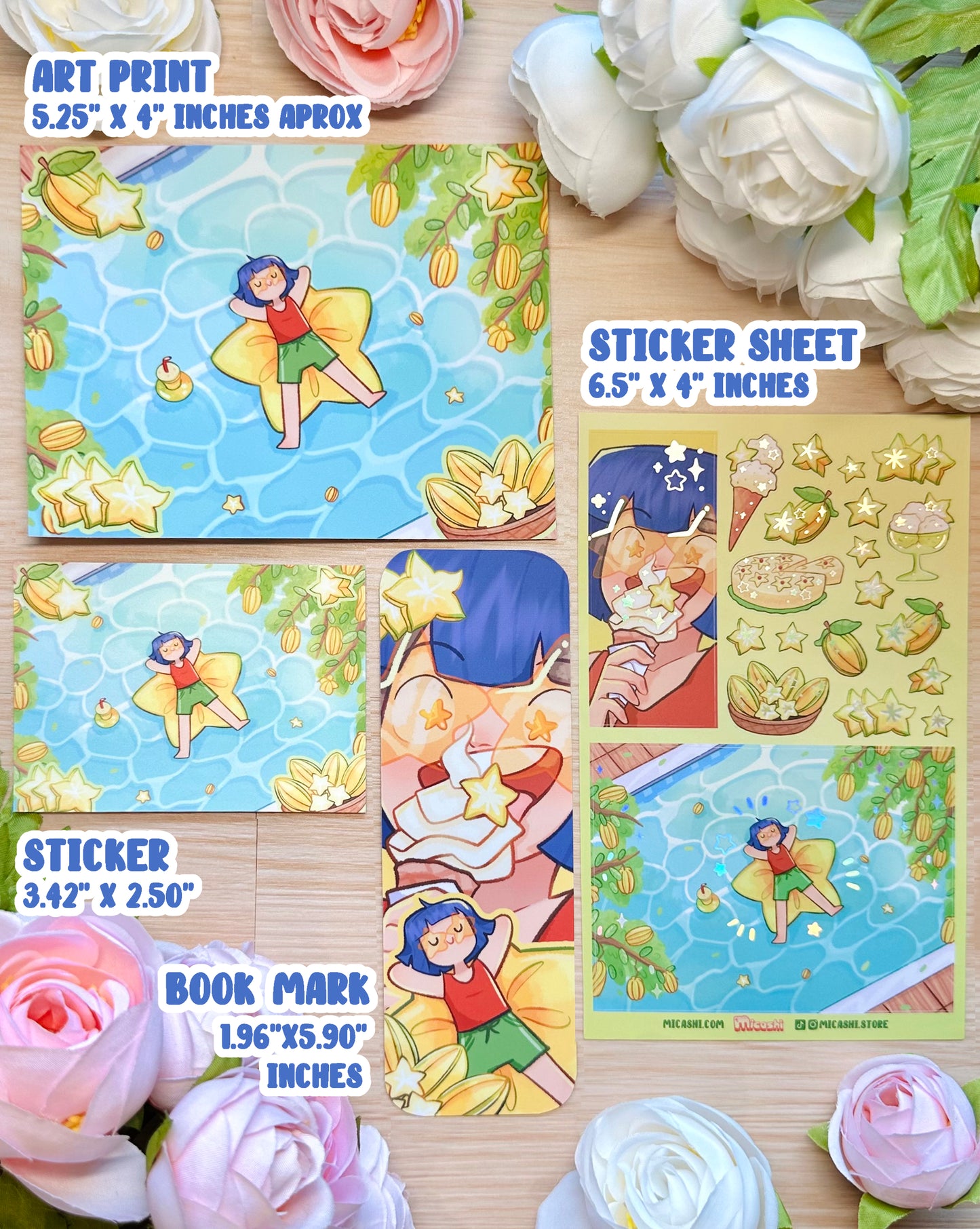 Star Fruit Mini Art Print - 5.25" x 4" inches