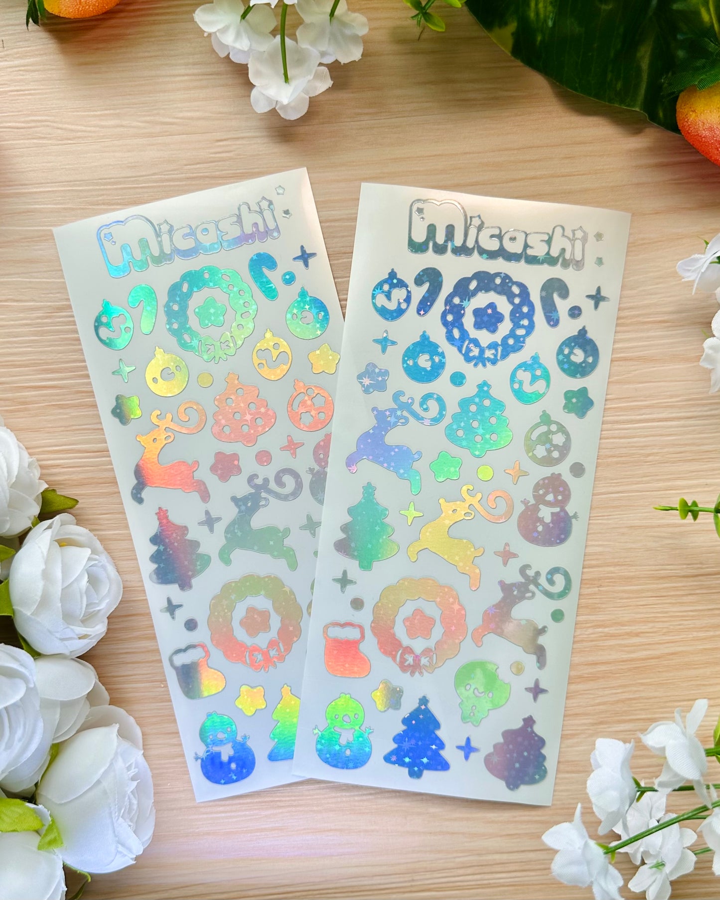 Christmas Holographic Stickers Sheet