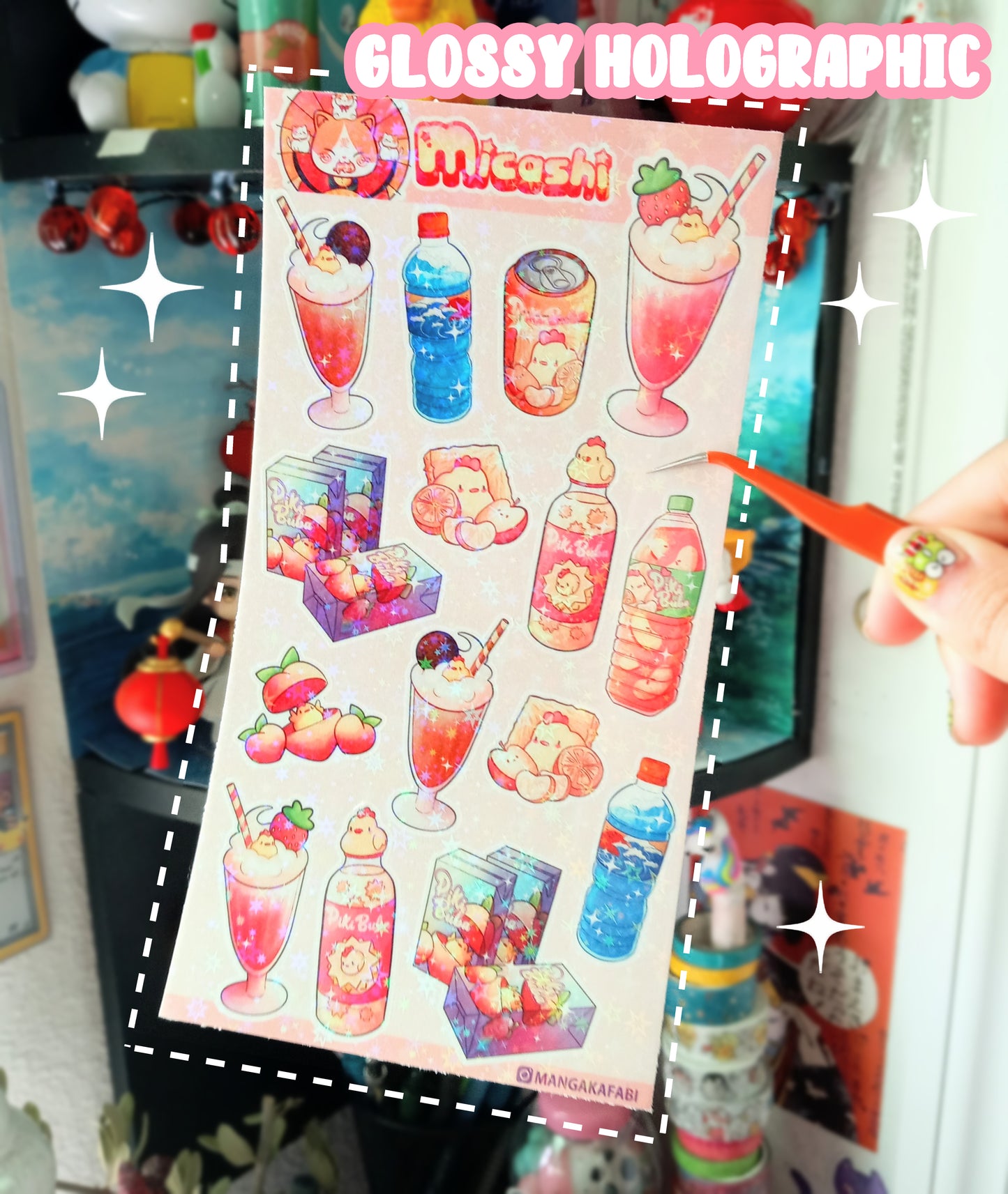 Bird Drinks Stickers set