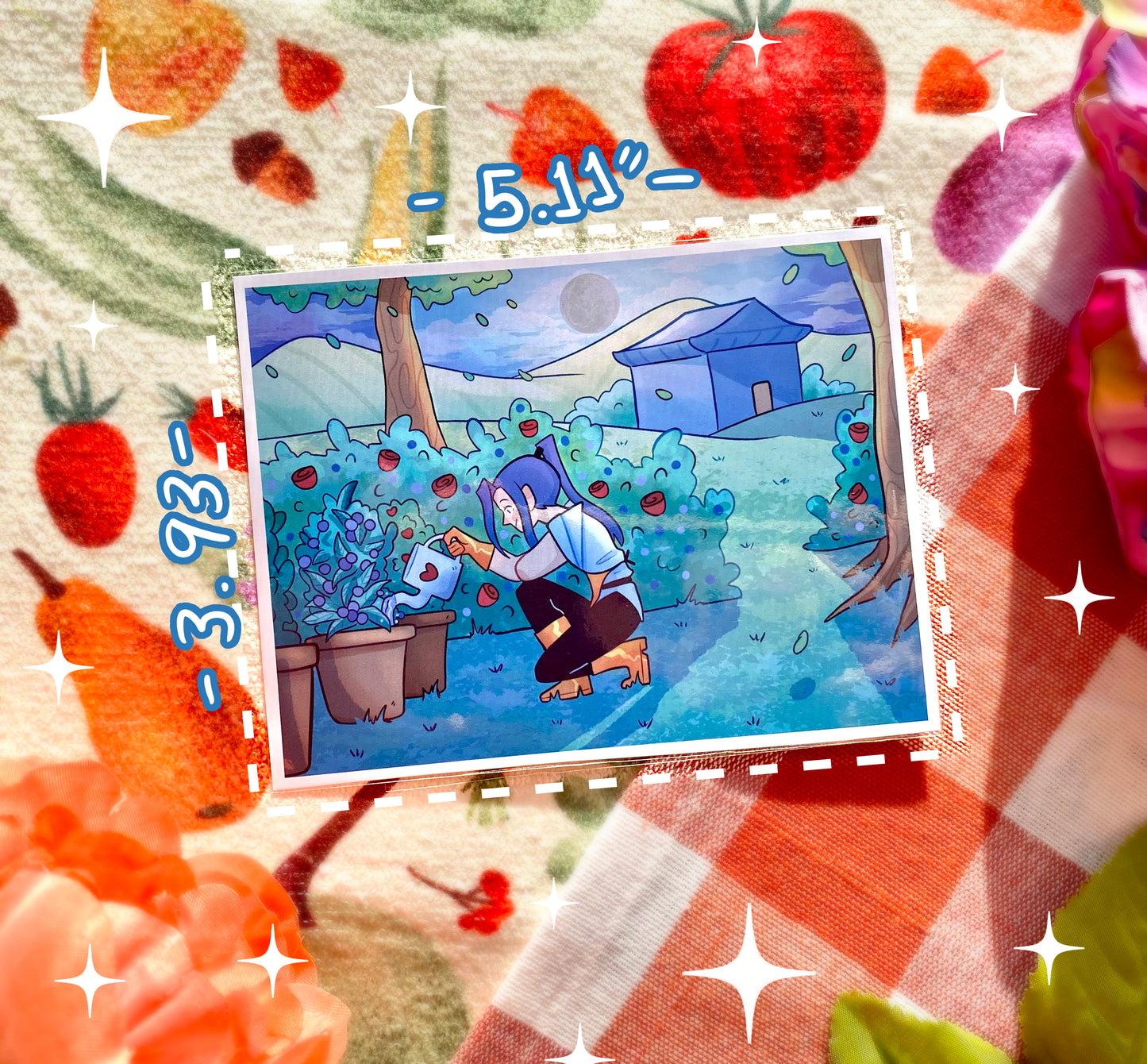 Blueberry Mini ArtPrint - 5.11" x 3.93" inches