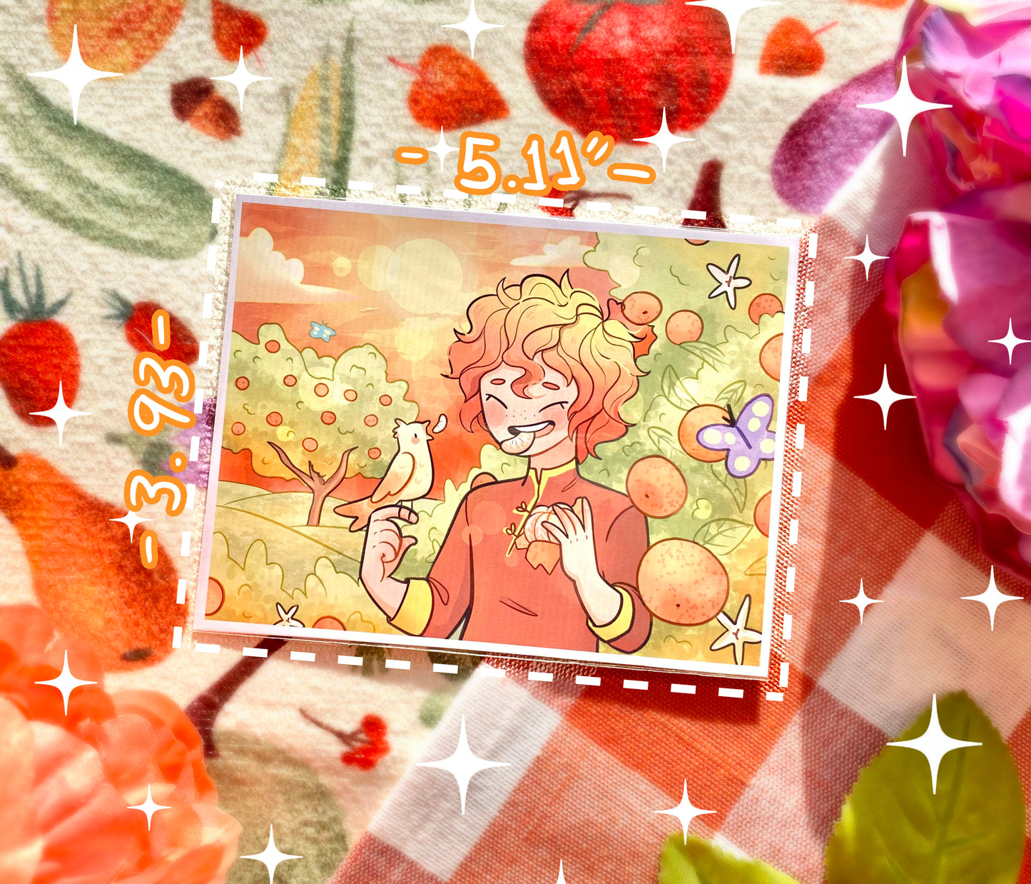 Tangerine Mini ArtPrint - 5.11" x 3.93" inches