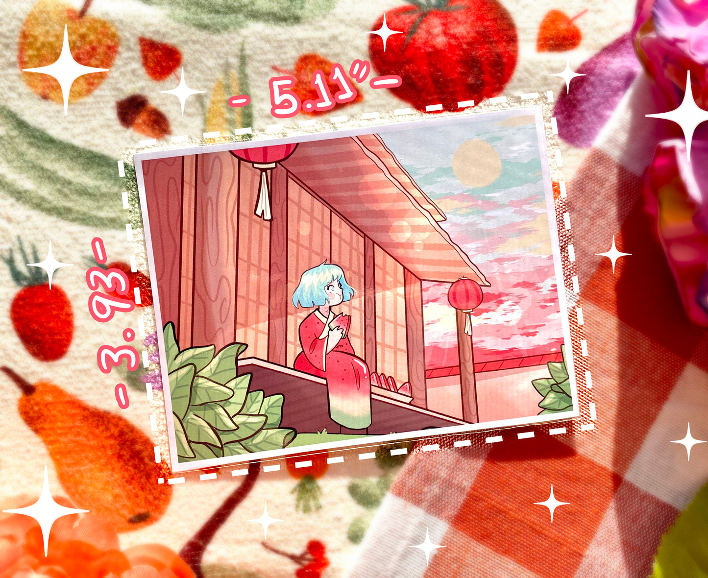 Watermelon Mini ArtPrint - 5.11" x 3.93" inches