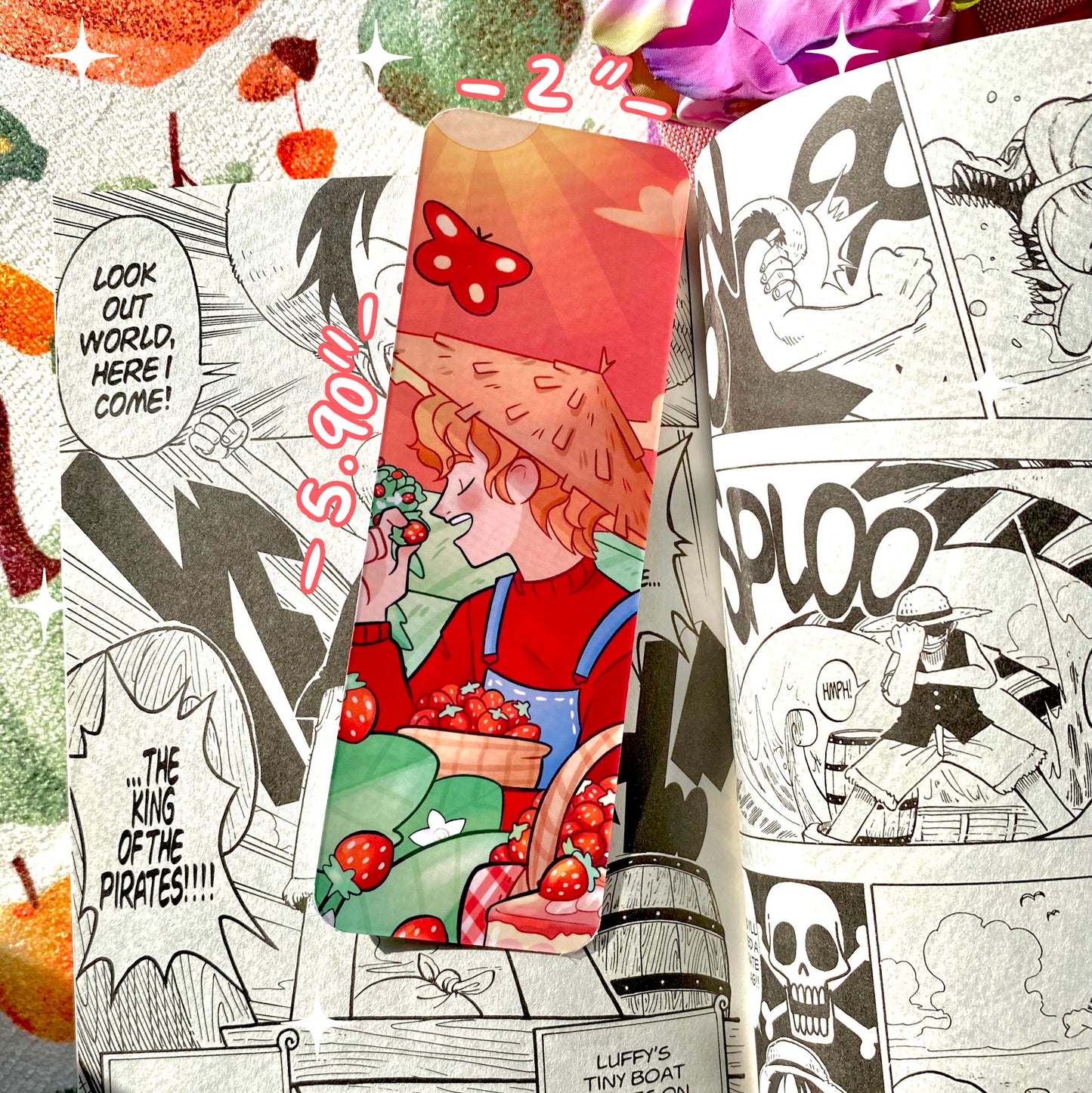 Strawberry Bookmark - Double Sided - Laminated