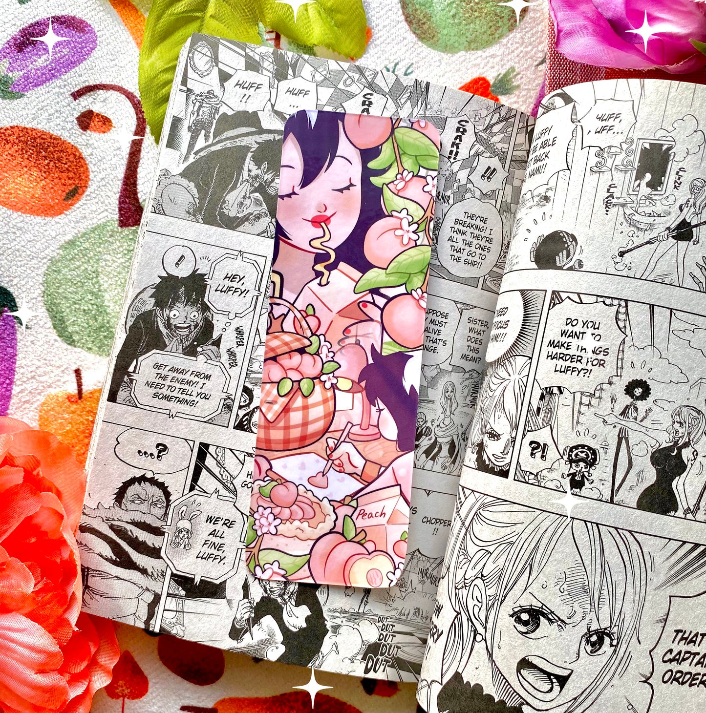 Peach Fruit Bookmark - Double Sided - Laminated