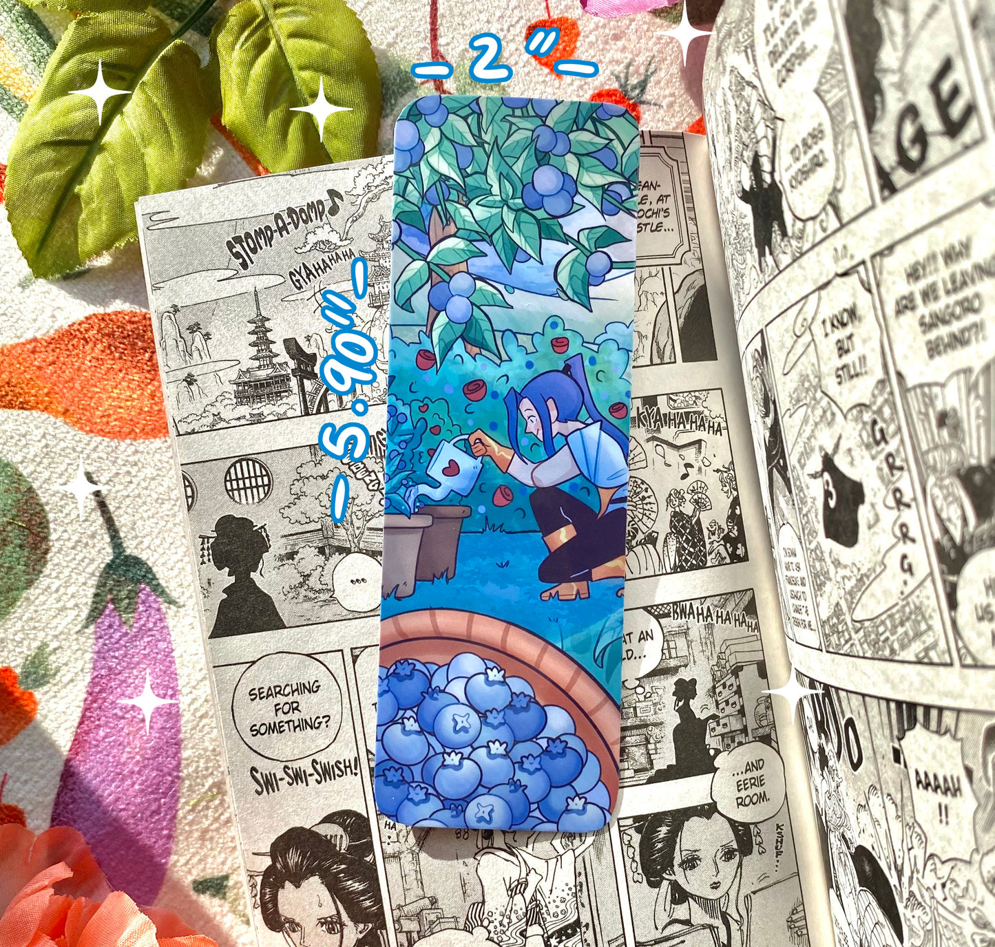 Blueberry Bookmark - Double Sided - Laminated