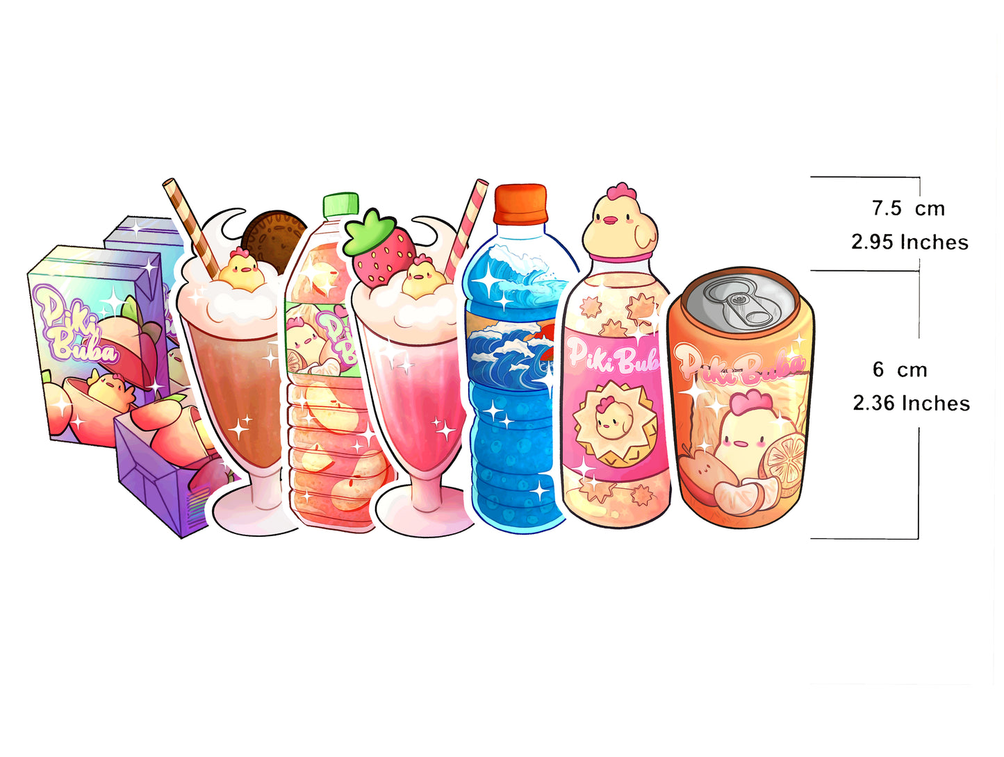 Cute Smoothies Chick sticker sheet