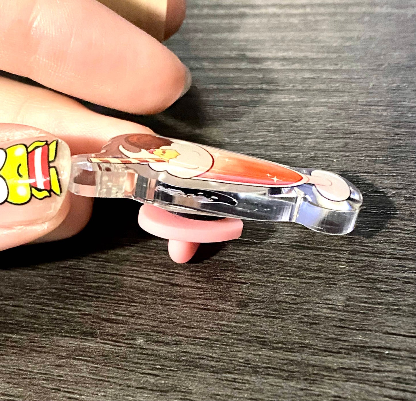 Cute chick Chocolat Smoothie Acrylic Pin