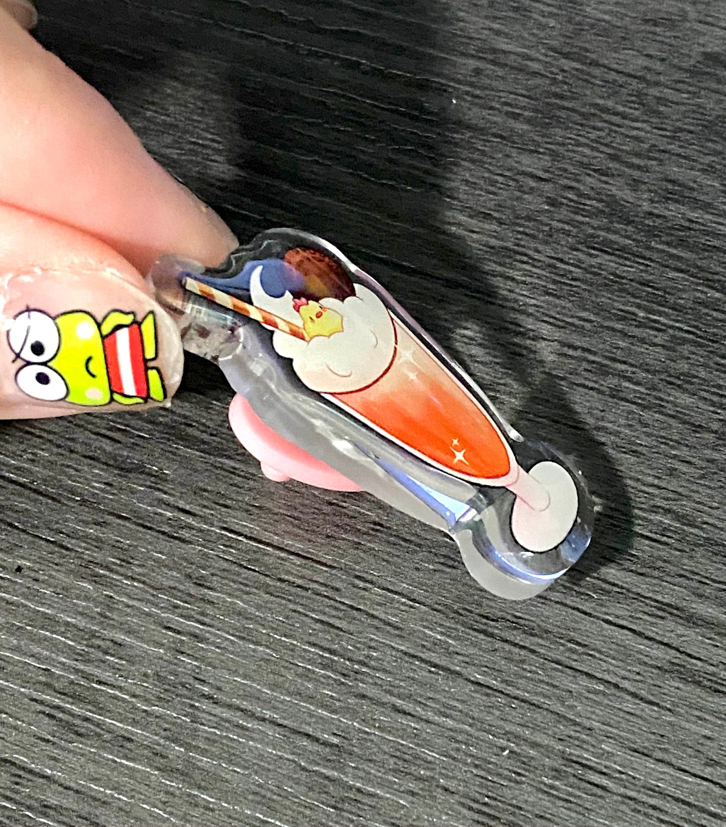 Cute chick Chocolat Smoothie Acrylic Pin