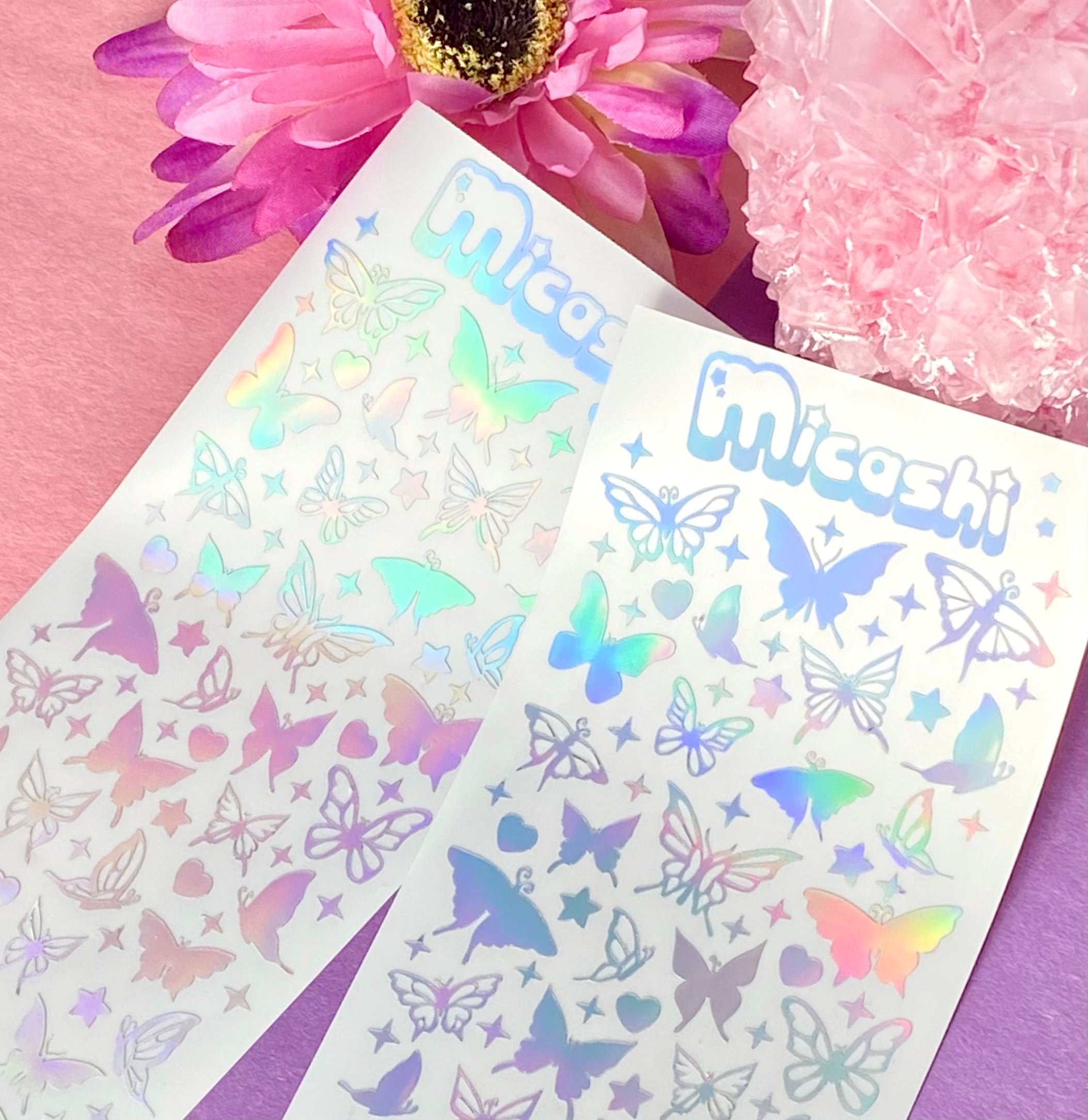 Flowers Holographic Stickers Sheet – Micashi Store