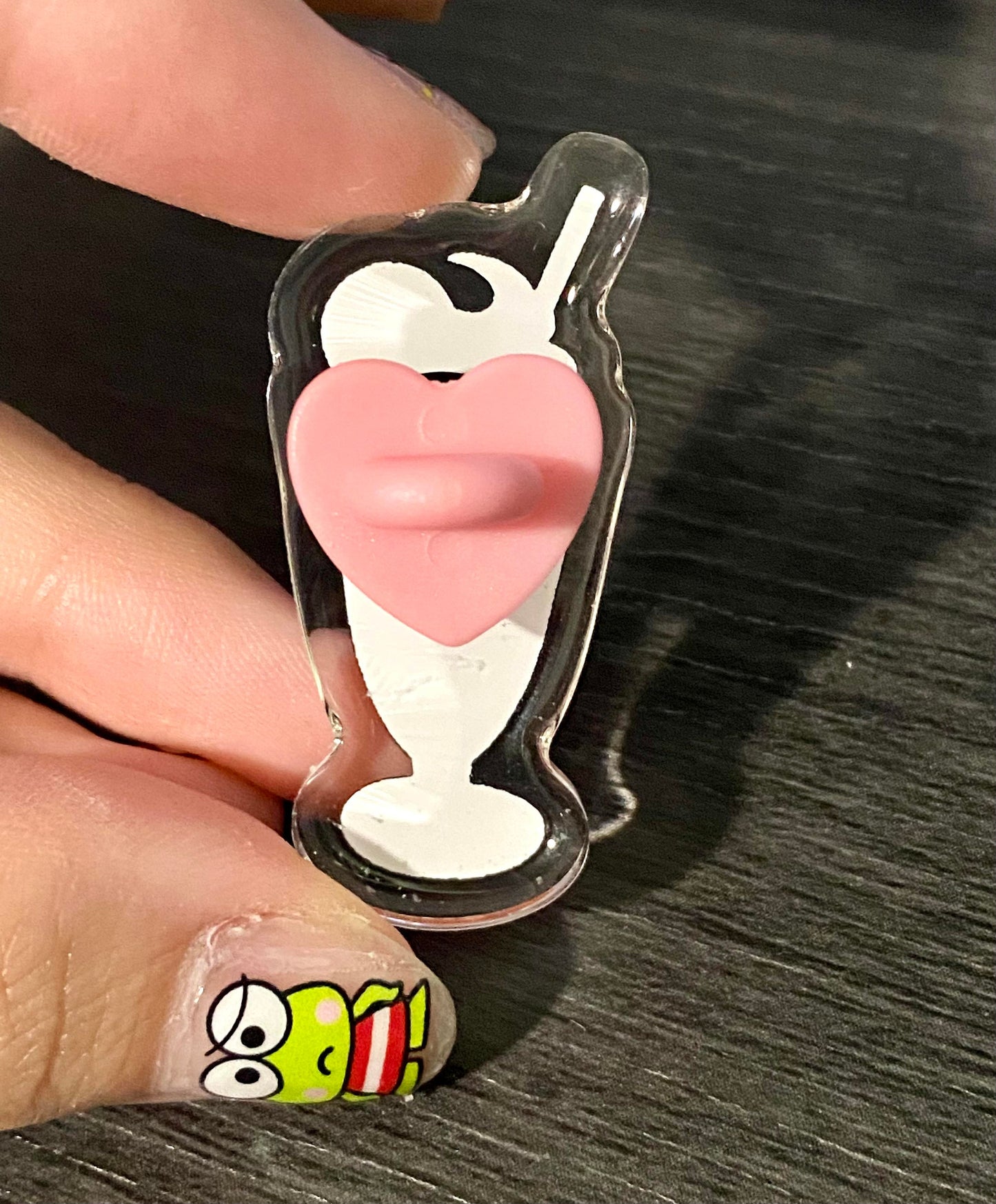 Cute chick Chocolat Smoothie Acrylic Pin
