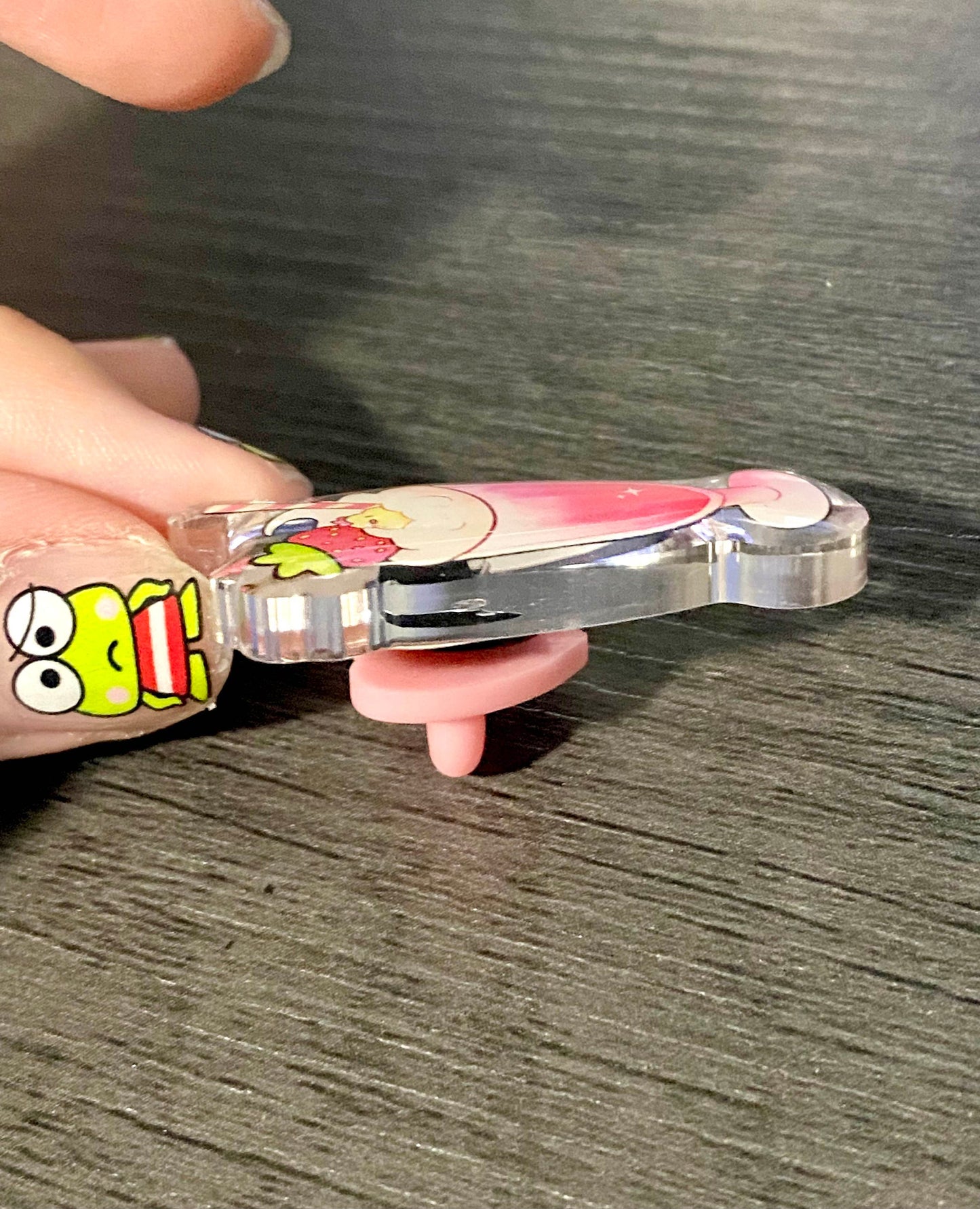 Cute chick Strawberry Smoothie Acrylic Pin