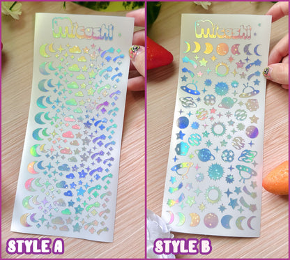 Deco Holographic Stickers Sheet (16 Styles options)