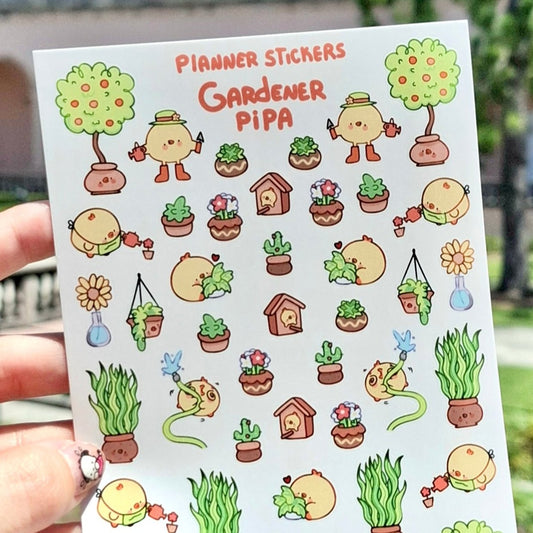 Gardener Pipa 🌱 Planner Sticker Sheet