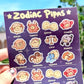 Zodiac Pipa ♎ Planner Sticker Sheet