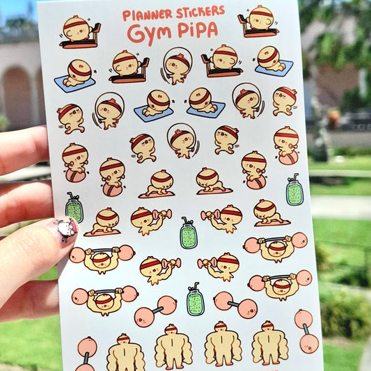 Gym Pipa🏋️ Planner Sticker Sheet