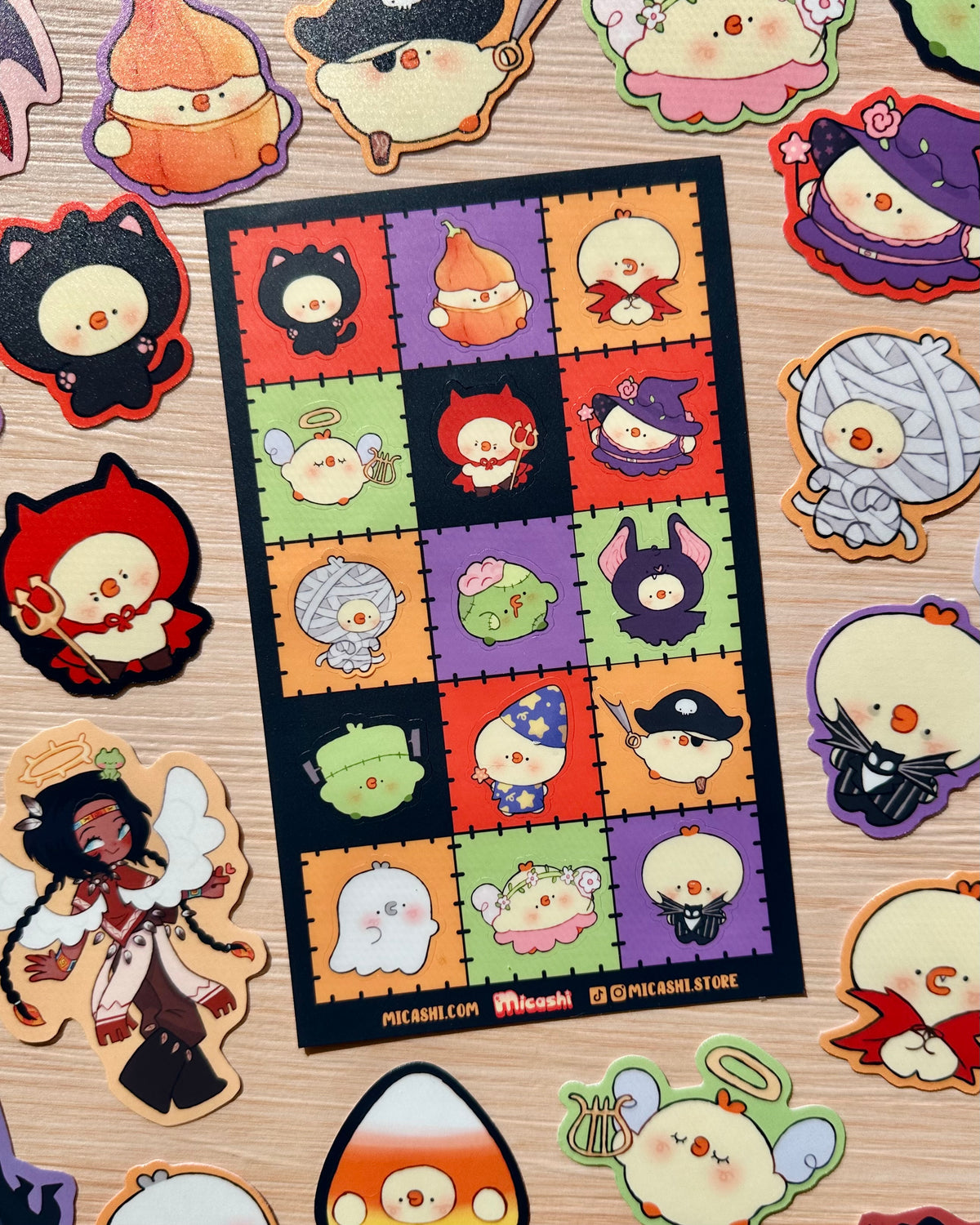 Spooky Pipas in costumes! 🎃Vinyl Sticker Sheet and Set!
