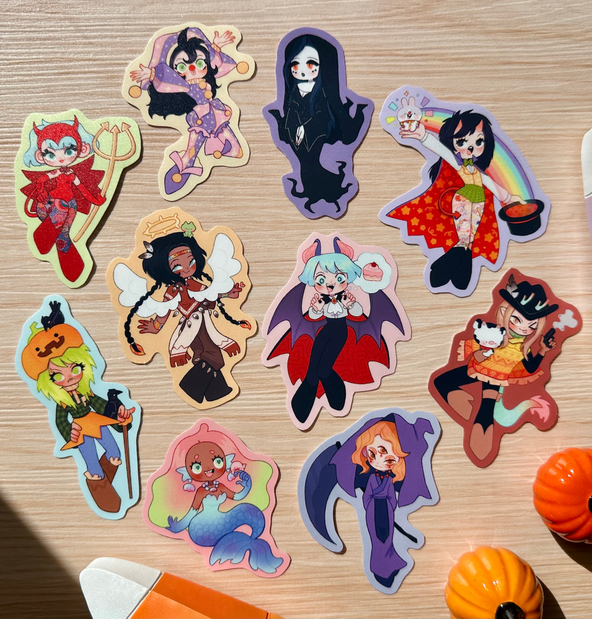 Original Characters vinyl sticker set!🎃