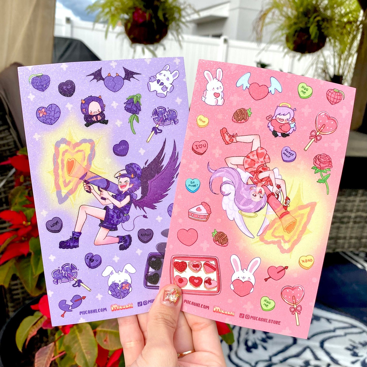 Valentine's day Cupids 💗💔 Duo Glitter Stickers