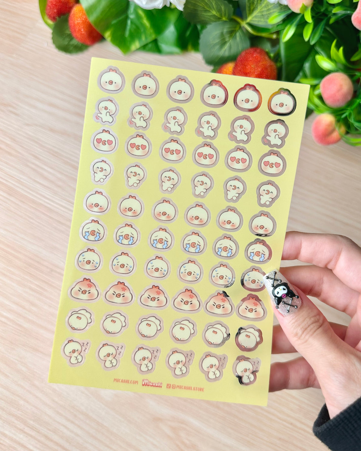 Pipa Emoji Clear vinyl Sticker sheet! - cute kawaii stickers