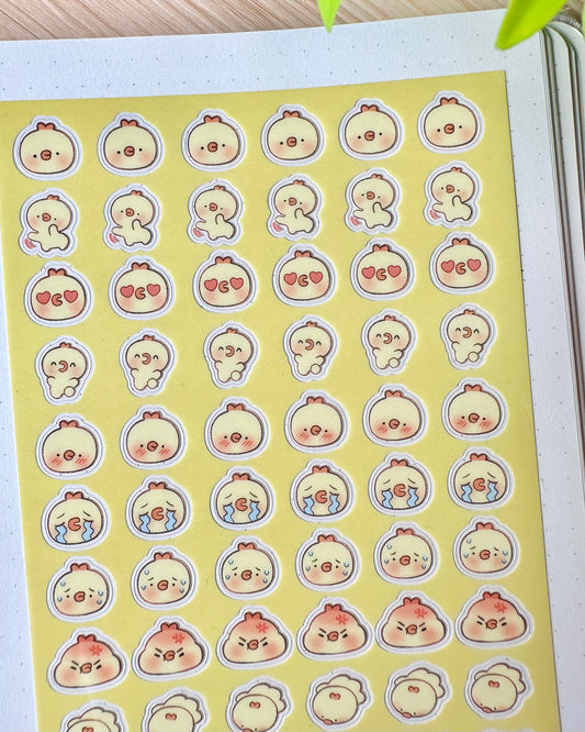 Pipa Emoji Clear vinyl Sticker sheet! - cute kawaii stickers