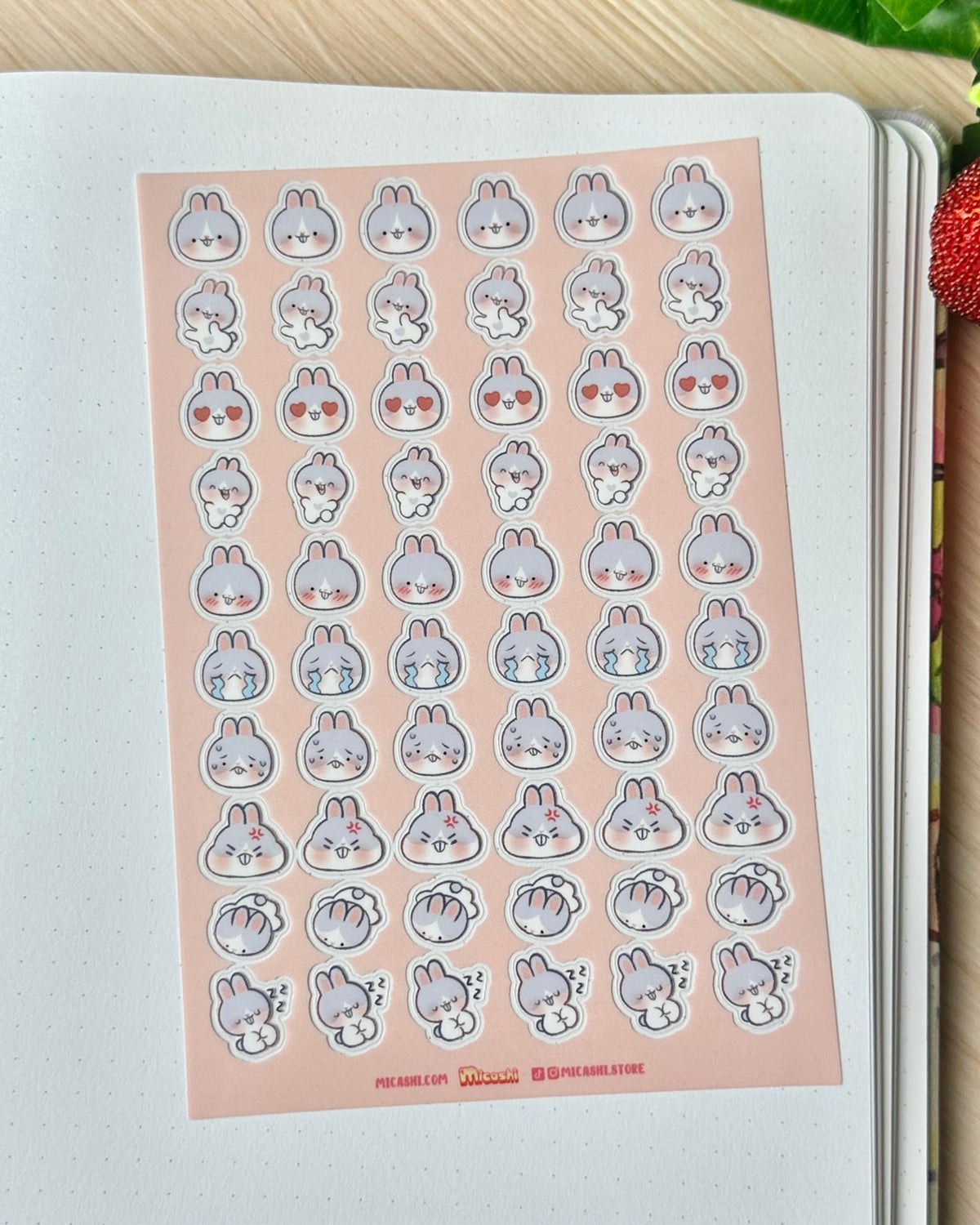 Bunny Pipin Clear vinyl Sticker sheet! - cute kawaii stickers