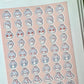Bunny Pipin Clear vinyl Sticker sheet! - cute kawaii stickers