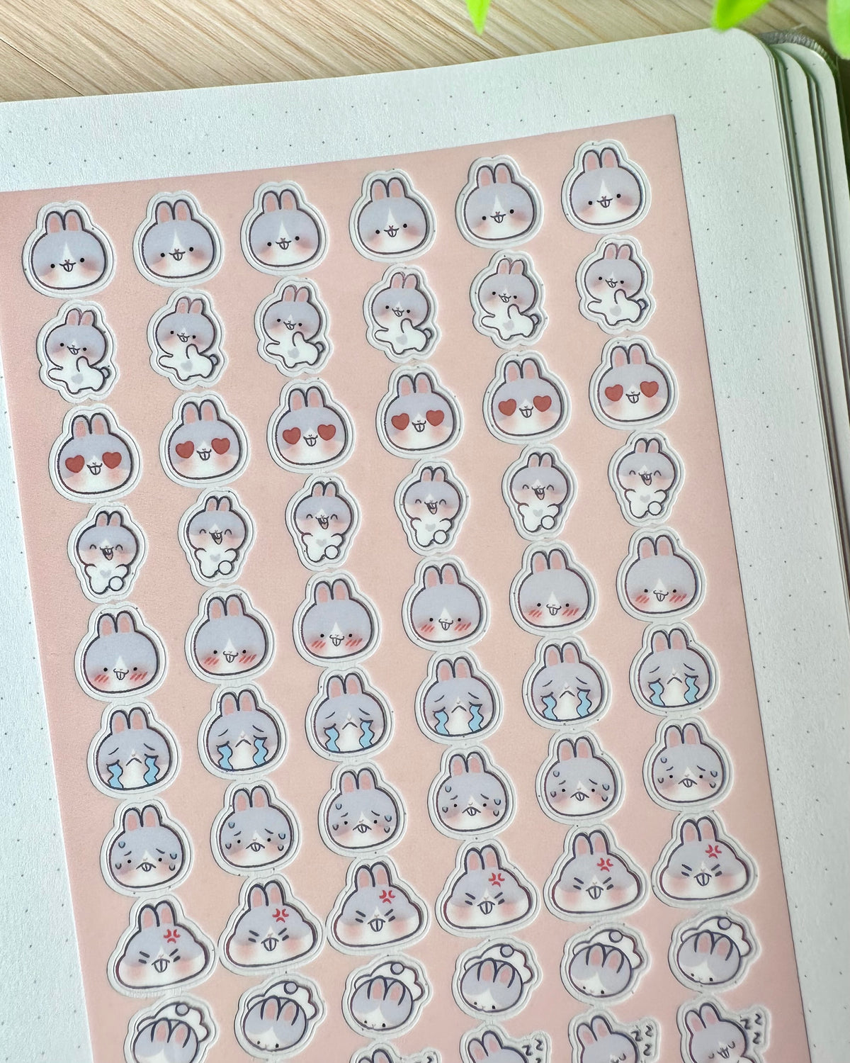 Bunny Pipin Clear vinyl Sticker sheet! - cute kawaii stickers