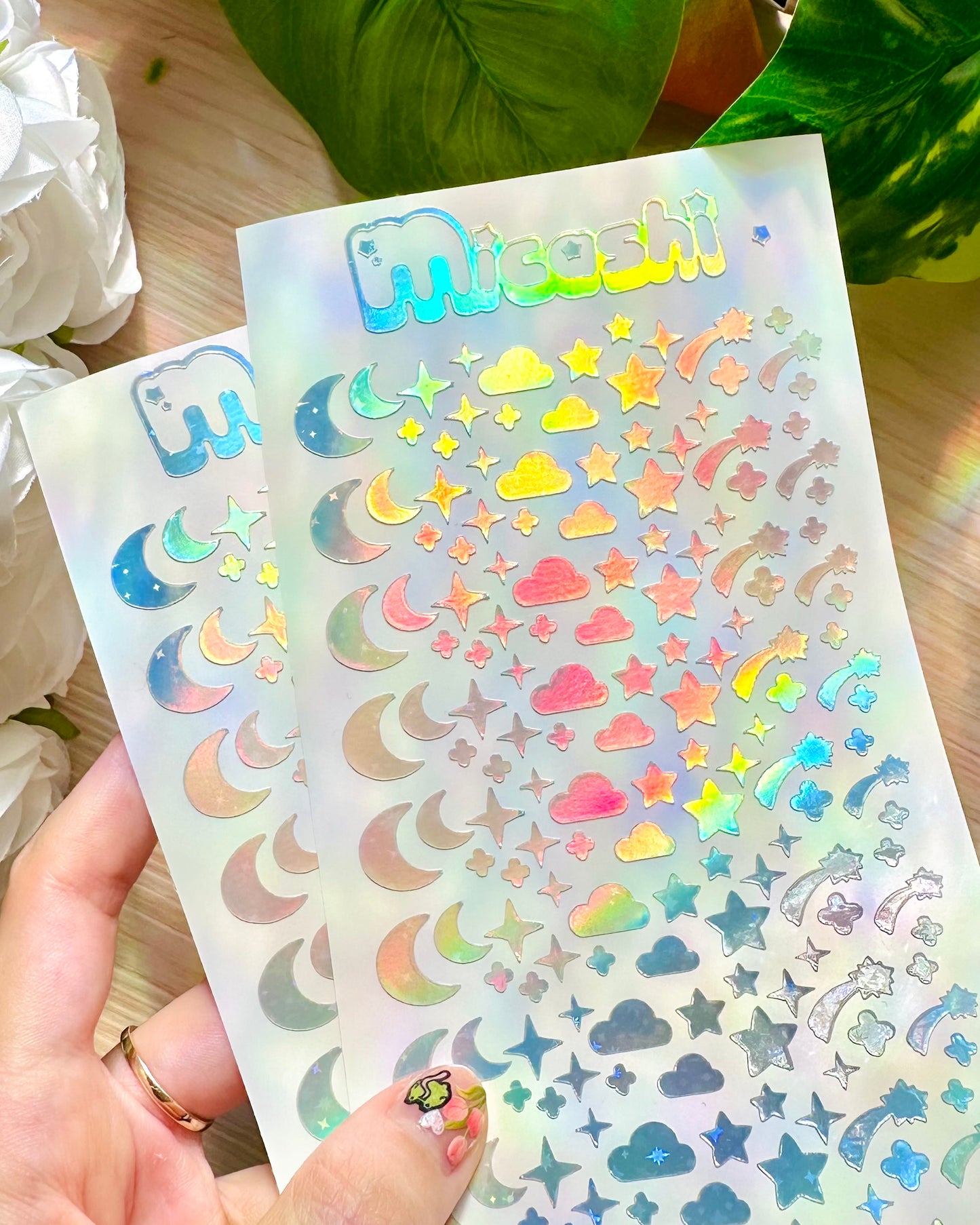 Deco Holographic Stickers Sheet (16 Styles options)