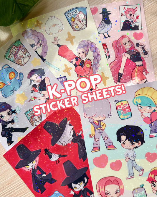 Kpop Vinyl Sticker Sheets!