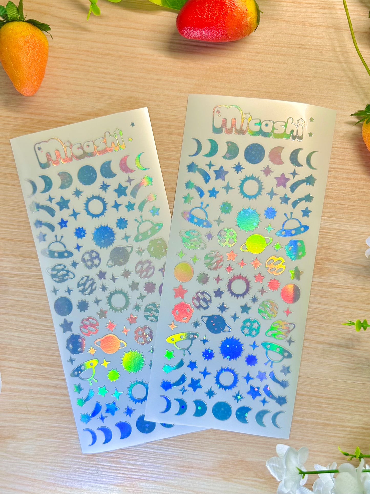 Space Universe Holographic stickers sheet