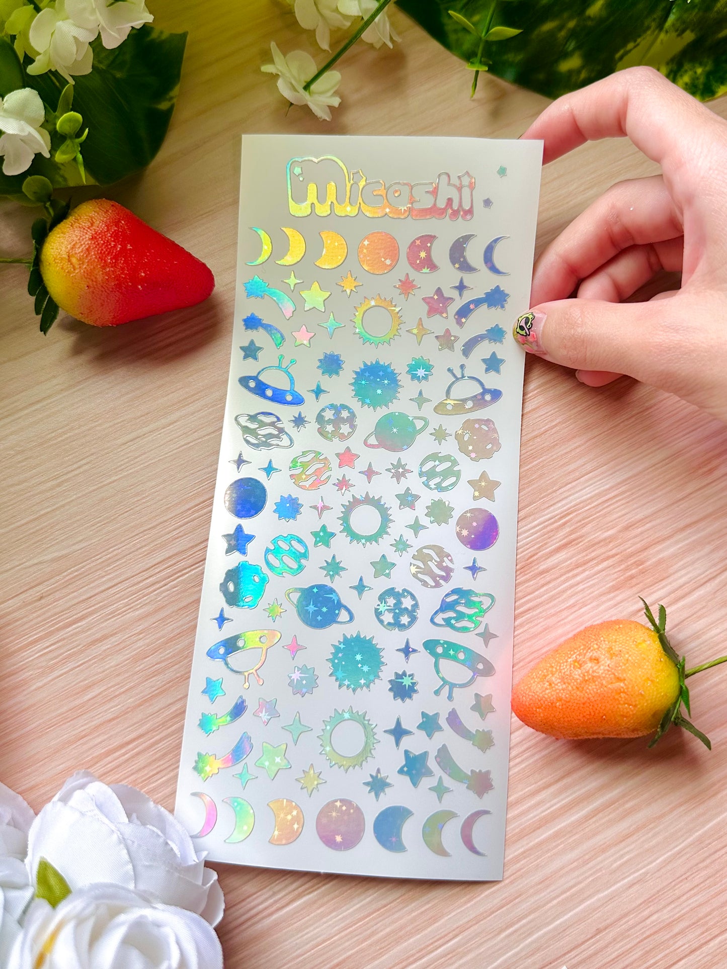 Space Universe Holographic stickers sheet