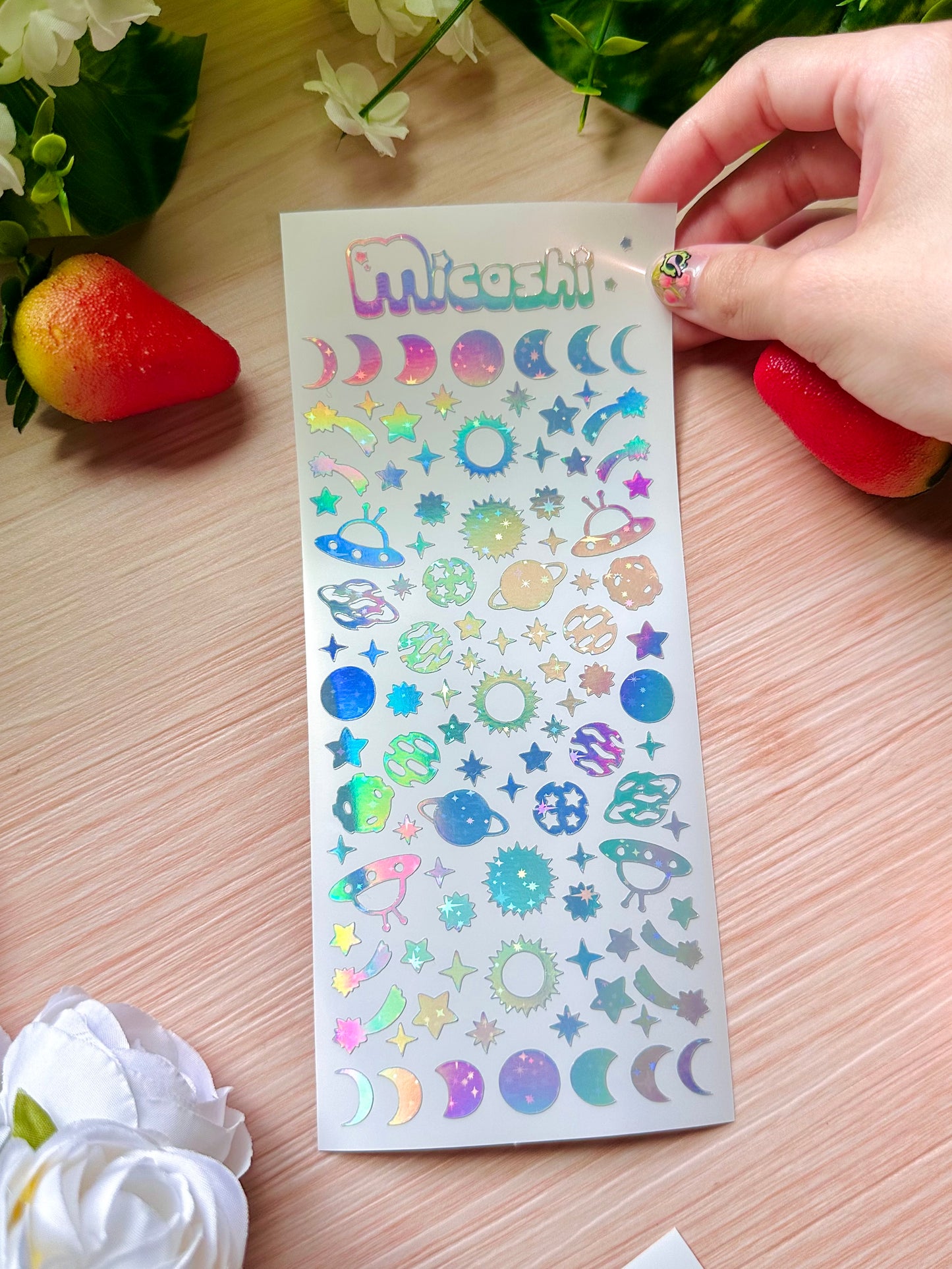 Space Universe Holographic stickers sheet