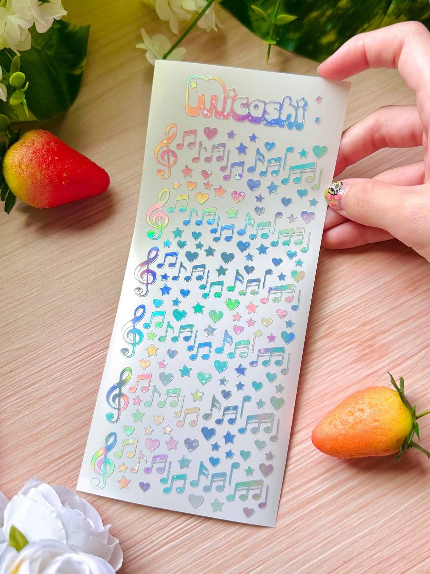 Music Holographic Stickers Sheet