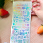 Retro Tecno Holographic stickers sheet
