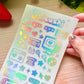 Retro Tecno Holographic stickers sheet