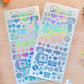 Retro Tecno Holographic stickers sheet