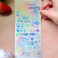 Retro Tecno Holographic stickers sheet