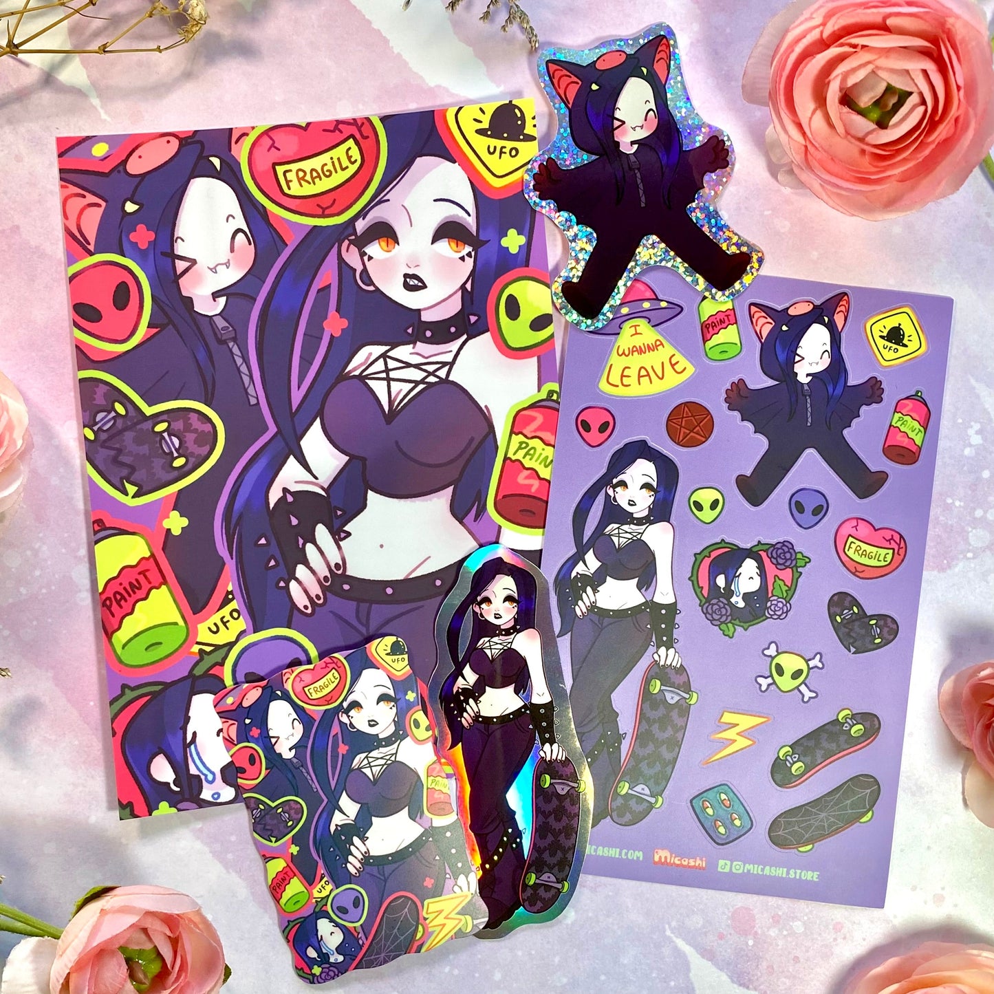 Bat Micaela holographic Stickers!