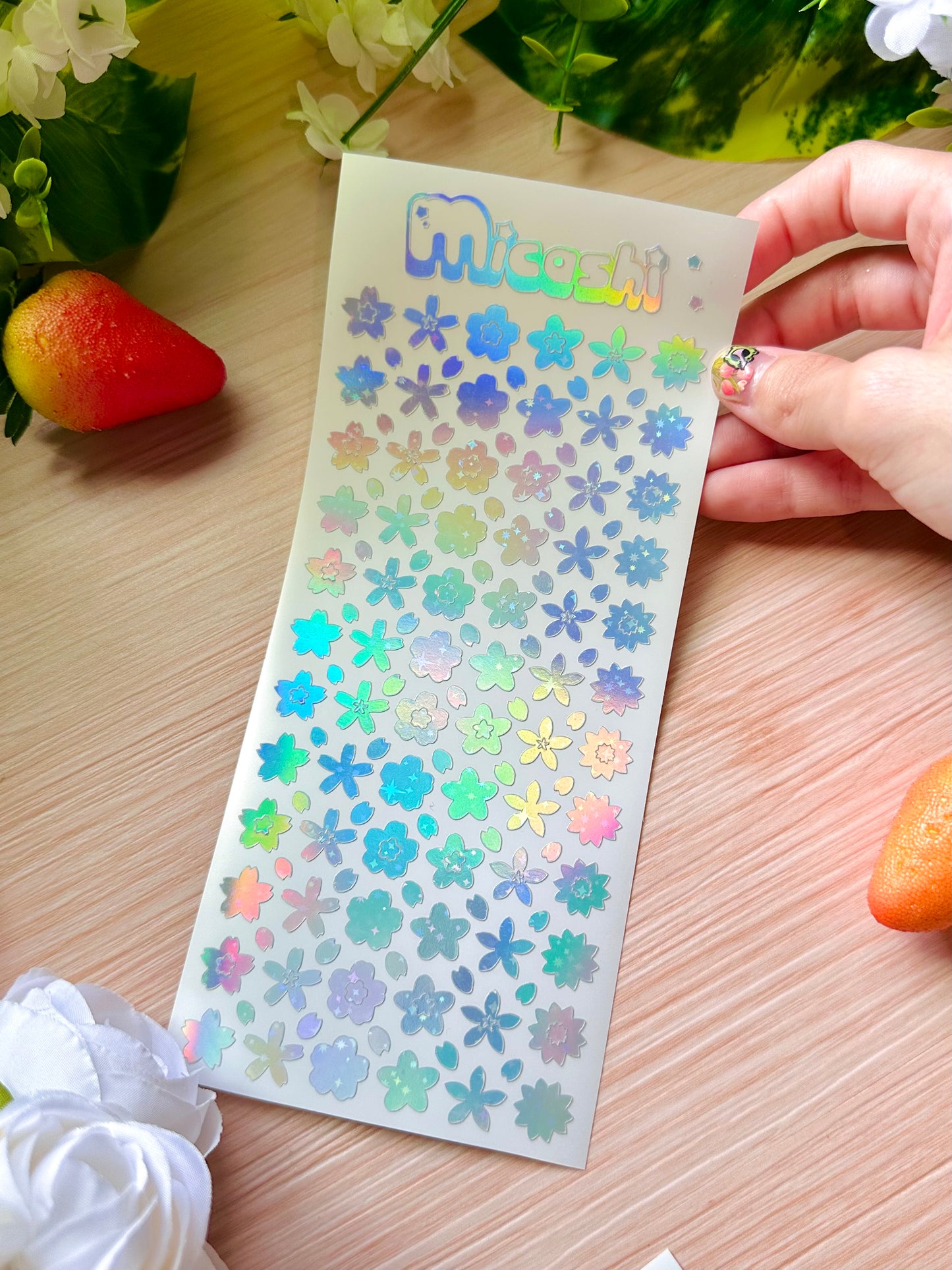 Flowers Holographic Stickers Sheet