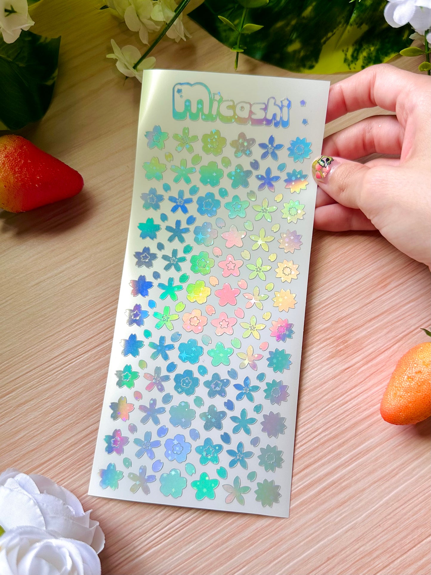 Flowers Holographic Stickers Sheet
